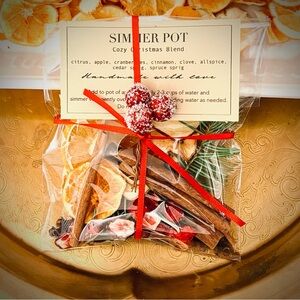 All-Natural Cozy Christmas Stovetop Simmer Pot Potpourri Kit Gift With Bow